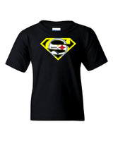 Youth Super Steelers Tee Shirt Black 100% Cotton