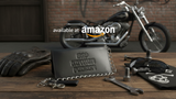 The BMF Black Biker Bi-Fold with chain Leather Wallet EMBOSSED