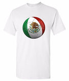 Mexico Soccer Ball T Shirt 100% Cotton Tee by BMF Apparel