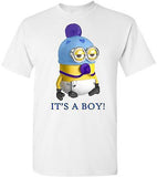 MINION BABY "IT'S A BOY" White Tee 100% Cotton Tee by BMF Apparel