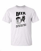 BEER HELPING UGLY PEOPLE HAVE SEX White Tshirt 100% Cotton Tee by BMF Apparel