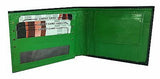 The Original BMF Green Embroidery/Green Inside Black Leather Wallet