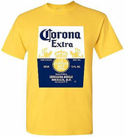 Corona Bottle Men's Yellow T-Shirt 100% Cotton Tee by BMF Apparel