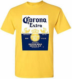 Corona Bottle Men's Yellow T-Shirt 100% Cotton Tee by BMF Apparel