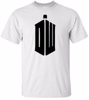 Dr Who White T-Shirt with BLACK DW 100% Cotton Tee by BMF Apparel